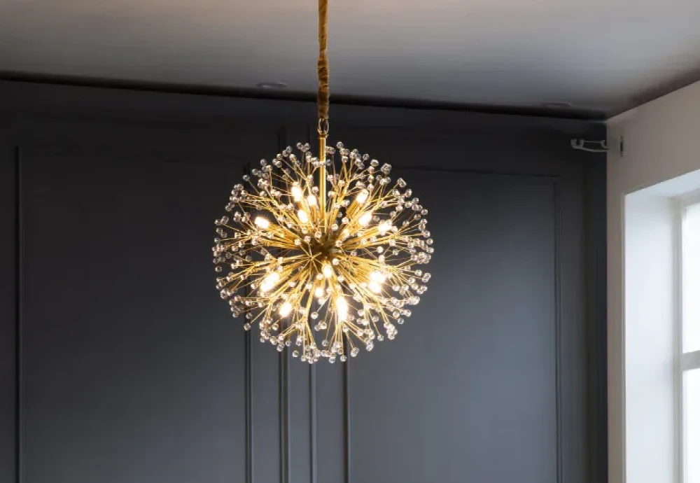 crystal globe chandelier