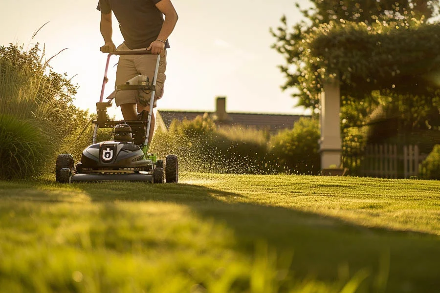 battery operated push lawn mowers